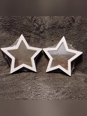 White Star-Shaped Wall Mirror - Pair
